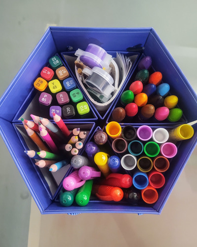 Kit De Arte Organizador Hexagonal De Colores Para Niños