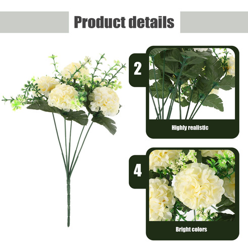3 Flores Artificiales De Hortensia: Hortensia De Simulación