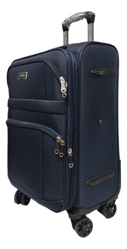 Valija Maleta Carry On Viaje Tela 20 Expandible 8 Ruedas Bolsillos Frontales Impermeable Alto 58 Cm Ancho 35 Cm Profundidad 25cm - Con Extension 32 Cm Peso 3.5 Kg Color Negro Negro Lisa