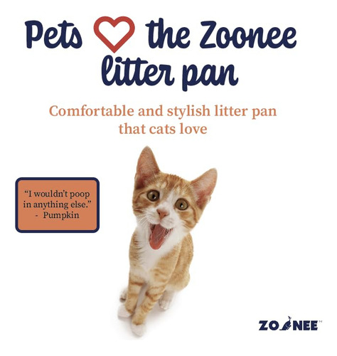 Sartén Para Gatos Zoonee Pet Con Tapa Abierta, Ecológica, It