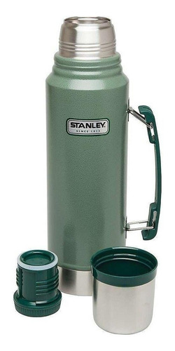 Imagen 3 de 3 de Termo Stanley Classic Vacuum Bottle 1.1 QT de acero inoxidable hammertone green