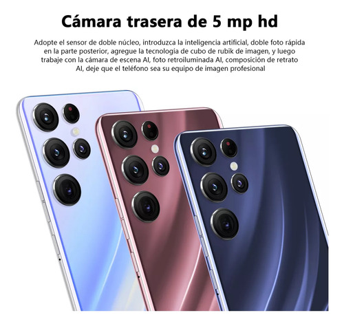 Android Celulares S22 Ultra Pro 6.52 Pulgadas Barato Ram1gb Y Rom8gb Plateado