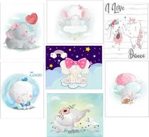 Comprar Kit 10 Quadros Decorativos Infantil Animais  Tam. 20x30 Cm 
