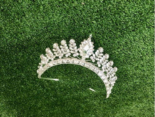 Tiara Corona Fina De Cristal Novias Xv Años Coronarte