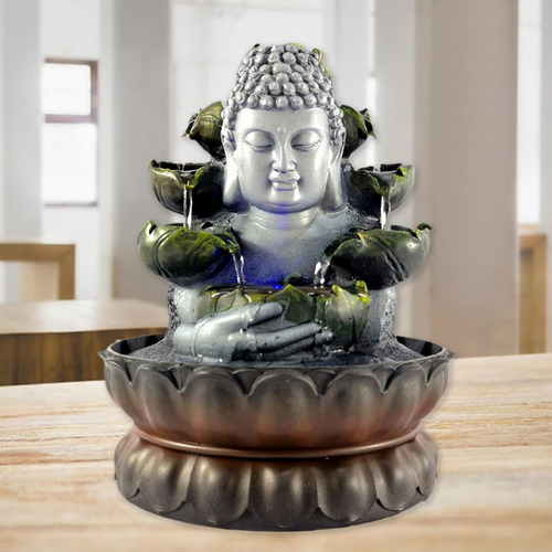 Xd Buda Sentado Fuente De Mesa Jardín Luces Led Base Marrón