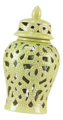 Elegante Tarro De Cerámica Con Tapa Para Amarillo