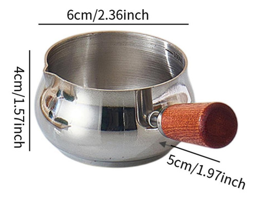 Taza De De Acero Inoxidable Con Mango De Madera Taza M Plata