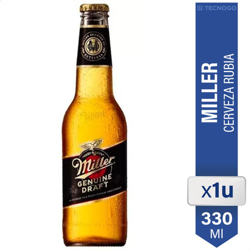 Cerveza Miller Porron 330ml Cc Rubia Bebidas 01almacen