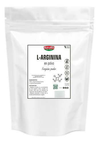 L - Arginina En Polvo, 100% Pura Nutrydia Raw Foods 250g