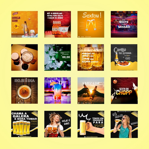 Pack Canva 130 Artes Templates Bebidas Bares Design Editável