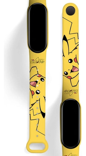 Reloj Manilla Pikachu Amarillo Con Manilla Negra De Repuesto