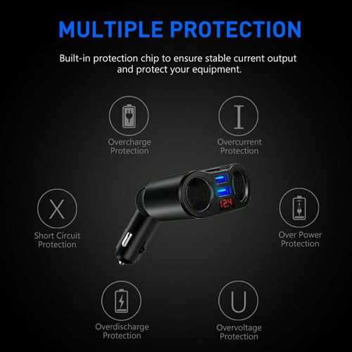 Cargador Doble Usb De 2 Vías Para Encendedor De Coche