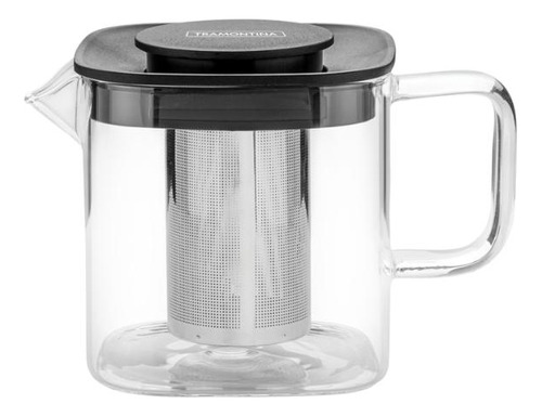 Bule Para Cha Tramontina Em Vidro E Aço Inox Infusor 600 Ml