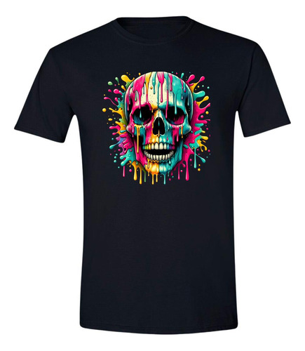 Playera Hombre Calavera Psicodélico 000048n