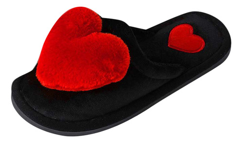 Zapatillas Planas Para Mujer Del Día De San Valentín, Peluda