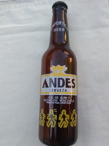 Botella Antigua Vintage Cerveza Andes Para Importación 