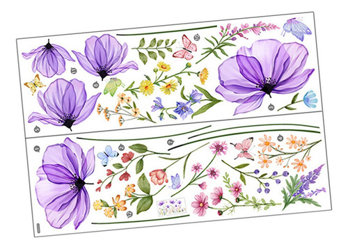 ! Pegatinas De Pared Con Diseño De Mariposas Y Flores, Papel