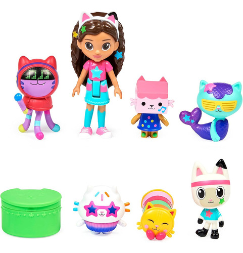 Conjunto De Figuras Deluxe Gabby Dollhouse 7 Muñecos + Accesorio Sorpresa