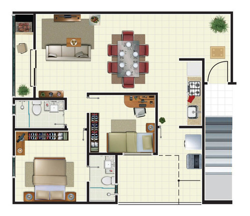 Pq Das Nações - Ótimo Apto Cobertura Com Varanda Gourmet - 2 Dorm, 2 Vg - 57873