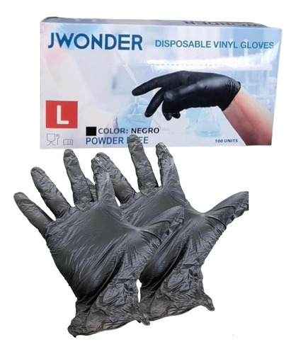 Guantes De Vinilo Negro Pack 300 Unidades Tallas M