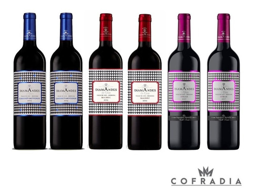 Combo Diamandes De Uco Malbec + Cabernet + Syrah 750ml X6 