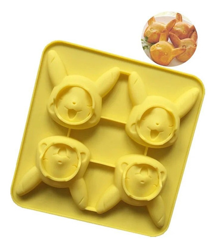 Molde De Hielo Silicona Pikachú Pokemón Jabones Chocolates