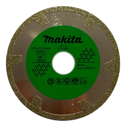 Disco Diamante Electrodepositado Mármol 4-1/2 Makita D51085 Color Plateado