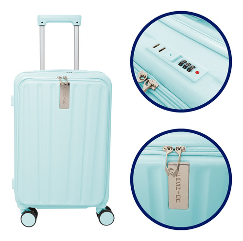 Maleta Chica Travel Mano Abs Tsa 4 Ruedas Resistente Avion Menta Fashion