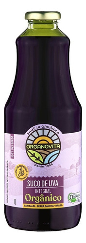 Suco De Uva Bordô Integral Orgânico Organovita 1l