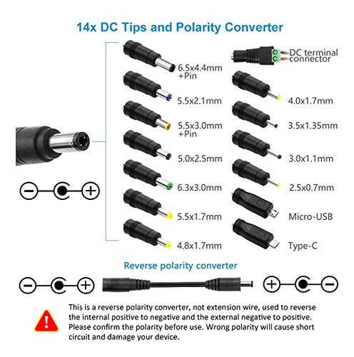 Pack Adaptador De Corriente Universal 48w 9v-24v Ajustable