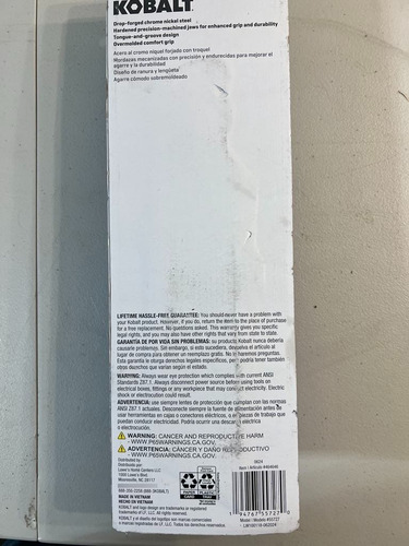 Kobalt Juego De 3 Pinzas De Plomero Ajustable 8, 10 Y 12 Pul (Usado)