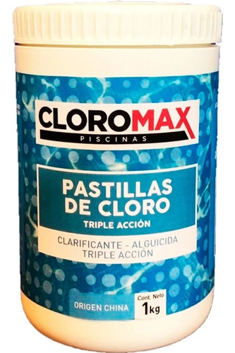 Pastilla Cloro Para Piscina Triple Acción 1k 5x200 Cloromax