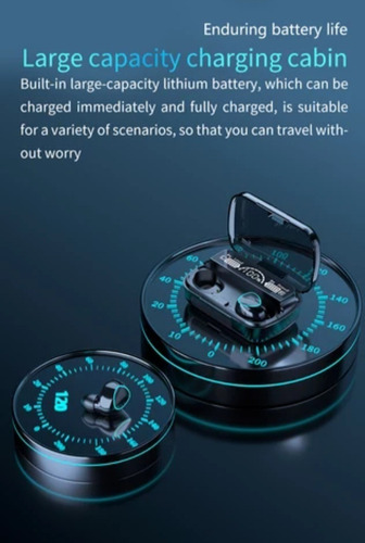 Imagen 3 de 10 de Audífonos Inalámbrico M10 Waterproof+power Bank+mic