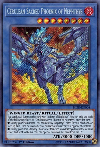 Cerulean Sacred Phoenix Of Nephthys (hisu-en006) Yu-gi-oh!