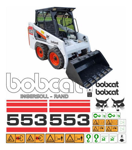 Kit Adesivos Mini Carregadeira Bobcat 553 Com Etiquetas 