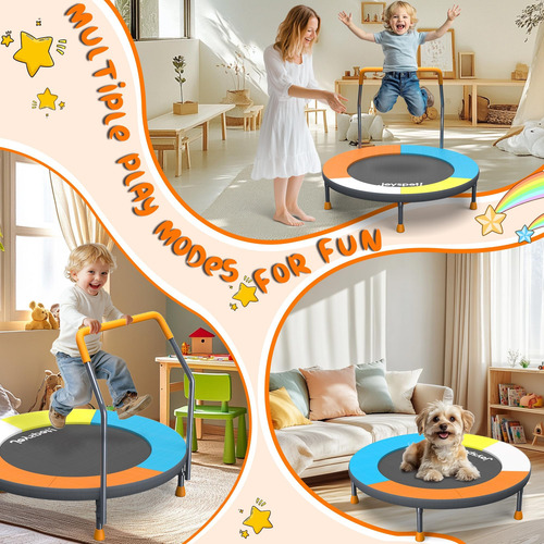 36 Niños Plegables Trampolín Con Barra De Mango Ajustable |