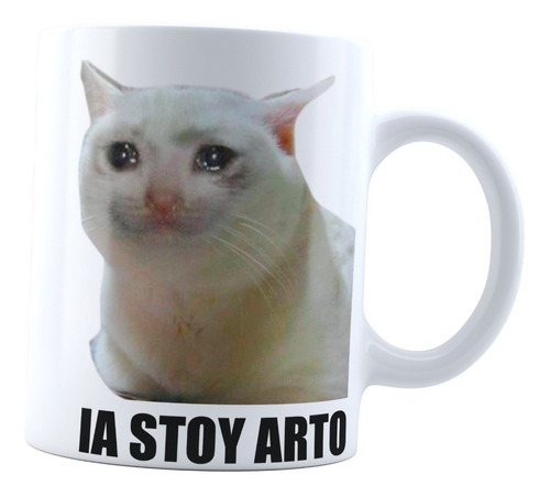 Taza Gato Meme Llorando Ia Stoi Arto, Café O Té