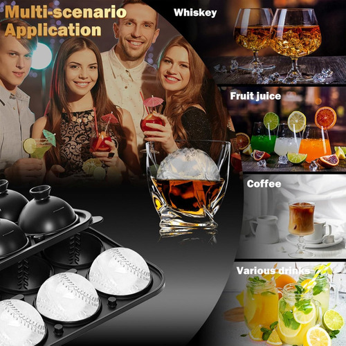 - Moldes Para Cubitos De Hielo Para Béisbol, Bourbon,