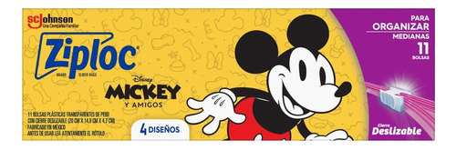 Bolsas Herméticas Ziploc Disney Mickey Para Organizar 11un