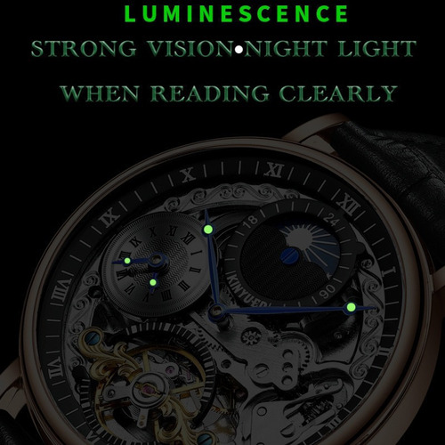 Reloj Mecánico Kinyued J073 Tourbillon Skeleton
