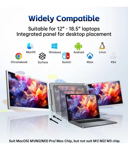 Fopo Extensor Triple De Pantalla Para Portátil De 15.6 Sop
