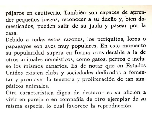 Manual Crianza Adiestramiento Periquitos Loros Papagayos Cmm (Usado)