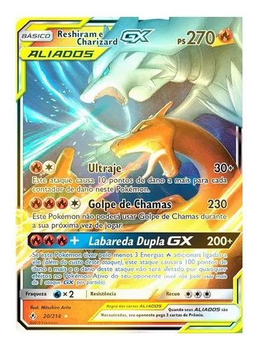 Box Pokemon Coleção Aliados Reshiram E Charizard Gx