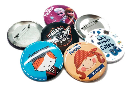 Imagen 1 de 2 de Pack 50 Foto Botones Pines Publicitarios 5.8 Cms