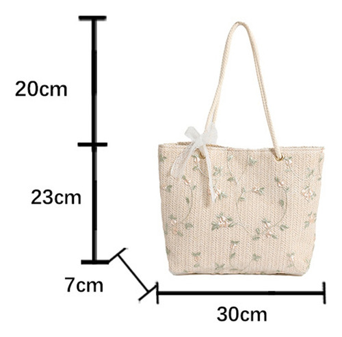 Bolsa Tejido Playa Paja Para Mujer