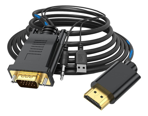 Cable Vga A Hdmi, El Conector Usb Debe Estar Conectado A 1m