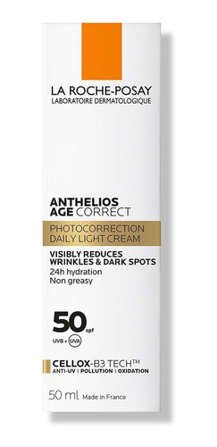 Imagen 2 de 4 de La Roche Posay Anthelios Age Correct Fps50 Sin Color 50ml