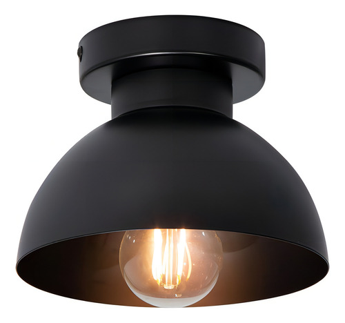 Lámpara De Techo Negro Mate 1 Luz E27 60w