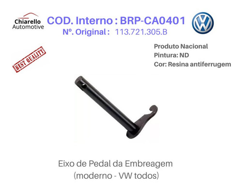 Eixo Pedal Da Embreagem Brasília Variant Fusca Após 1967 ...