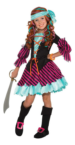 Salty Taffy Girl's Pirate Costume, Large